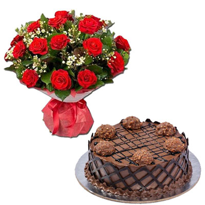 "Ferro Rocher Chocolate cake - 1kg , Flower bunch - Click here to View more details about this Product
